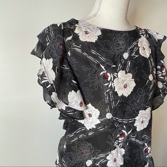 SanYeVon Vintage Floral Dress Sz S - Picture 11 of 12
